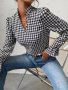 Ежедневна дамска блуза с дълги ръкави с волани за сезон пролет/есен - 023, снимка 1 - Блузи с дълъг ръкав и пуловери - 42672104