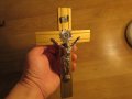 Стар кръст разпятие Христово, Исус Христос 22 х 13 см , снимка 1 - Антикварни и старинни предмети - 34221269