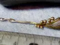 Стара СРЕБЪРНА ИГЛА БРОШКА СРЕБРО 900 с ПОЗЛАТА РЕТРО АРТ БИЖУ ФИНА РЪЧНА МАЙСТОРСКА ИЗРАБОТКА 36996, снимка 3