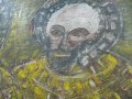 № 7080 стара картина / тип икона /   - масло,платно  - размер 82,5 / 62 см, снимка 3