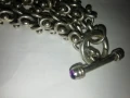 Сребърна гривна с Аметисти , снимка 2