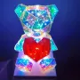 Ръчно изработена 3Д ЛЕД светеща скулптура на мече със сърце, снимка 5