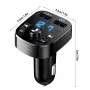 Bluetooth 5.0 FM предавател Двойно USB зарядно за кола Кабели за мобилен телефон Handfree 3.1A Поддр, снимка 1