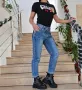 Дамски дълги сини дънки , снимка 4