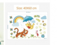 Мечо Пух Тигър Прасчо дъга чадър самозалепващ стикер лепенка за детска стая стена, снимка 2