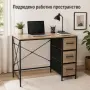 ️ Индустриално бюро с 3 текстилни чекмеджета, снимка 9
