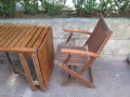 Тиково дърво-двойно сгъваема маса и 2бр.столове  ,Скандинавски мебели, снимка 5