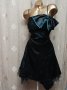  Xanaka L Черна сатенена  рокля , снимка 1