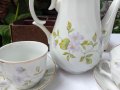 Порцеланов сервиз за кафе с теменужки , снимка 2