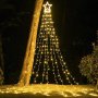 Waterfall Коледни струнни светлини с 317 LED звезда Висящи светлини за светлинни феи за завеси за па