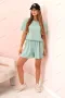 Дамски памучен комплект от две части с широки шорти, 11цвята , снимка 12