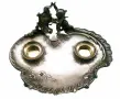 Антикварна мастилница-Antique Silver Plated Ink Well Stand, снимка 6