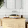 vidaXL Мивка за плот, многоцветна, кръгла, Φ41x14 см, керамика, снимка 2