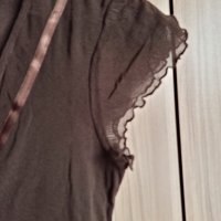 Кафява къса, прозрачна, елегантна, кафява блуза, снимка 8 - Корсети, бюстиета, топове - 39568487