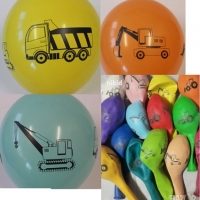 Кран Багер камион Строителни машини Обикновен надуваем латекс латексов балон парти хелий газ балони