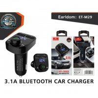 FM Трансмитер Earldom ET-M29, Bluetooth, USB, 3.1A, Черен, снимка 5 - Други - 35799298