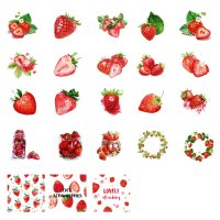 Скрапбук стикери Cute strawberries 23 бр /комплект , снимка 2 - Други - 40364454