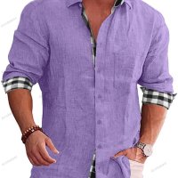 Мъжка карирана риза с дълъг ръкав. Големи размери, 10цвята, снимка 3 - Ризи - 41243720