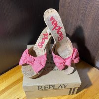 Replay оригинални дамски обувки от корк с кутия, снимка 4 - Дамски обувки на ток - 39438832