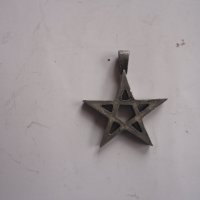 Старинен калаен медальон амулет пентаграм , снимка 2 - Колекции - 41222881