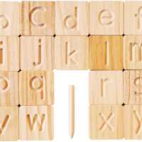 Дървени двустранни плочки за изучаване на азбуката - английски, снимка 3 - Образователни игри - 42133855