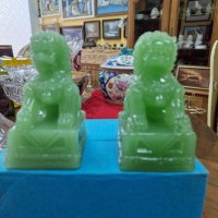 Чифт страхотни антикварни китайски фигури статуетки Куче Фу, снимка 3 - Антикварни и старинни предмети - 42268526