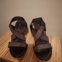 Дамски сандали на платформа черни 38 номер, снимка 3 - Сандали - 35855918