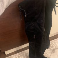 Красиви черни чизми високи ботуши, снимка 1 - Дамски ботуши - 39353681