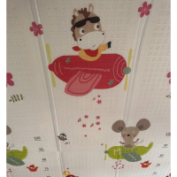 4134 Сгъваемо детско килимче за игра, топлоизолиращо 180x200х1см - модел Животни в самолет и азбука, снимка 8 - Други - 44793278
