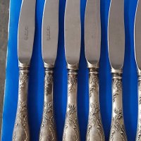 Руски ножове нерж с посребрени дръжки, снимка 2 - Прибори за хранене, готвене и сервиране - 41404683