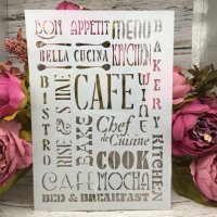 Шаблон стенсил kafe menu надписи скрапбук декупаж , снимка 2 - Други - 40524717