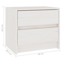Нощно шкафче, бяло, 40x30,5x35,5 см, борово дърво масив, снимка 6 - Шкафове - 41461685