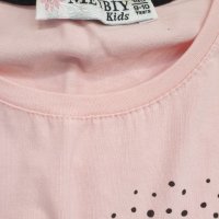 Сет розова тениска и клин на точки 140см, снимка 5 - Детски комплекти - 36787984