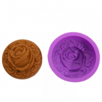 кръг с пъпка роза силиконов молд калъп форма шоколад декорация гипс сапун, снимка 2 - Форми - 36173691