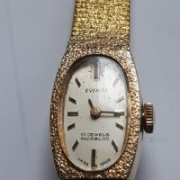 Дамски позлатен механичен часовник Everite 17 Jewels Incablo, снимка 2 - Антикварни и старинни предмети - 39080611