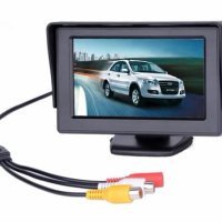 4.3"TFT Цветен Монитор за 2Камери Кола DVD Автомобилен Екран GPS Навигация Видеонаблюдение Паркиране, снимка 1 - Навигация за кола - 41288443