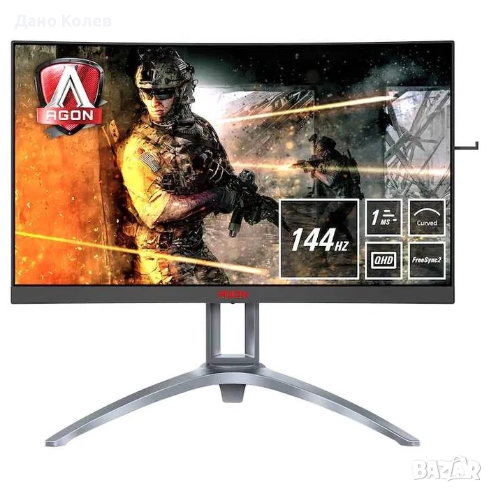 Монитор Gaming QLED VA AOC Agon AG273QCX 27"QHD, 1ms, 144Hz, Freesync, снимка 1