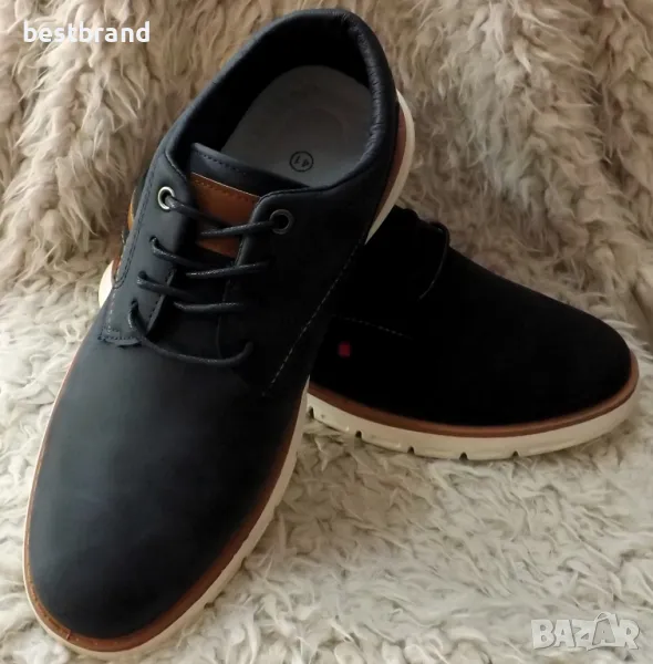 Мъжки спортно-елегантни обувки от изкуствен кожа, с връзки, код 678/45 , снимка 1