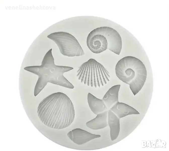  Морска звезда мида рапан Силиконов молд форма за фондан за декорация на торта шоколад лед , снимка 1
