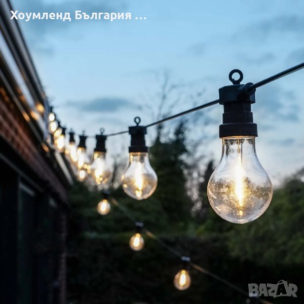 Градински LED гирлянд 5 метра с 10 крушки, снимка 1
