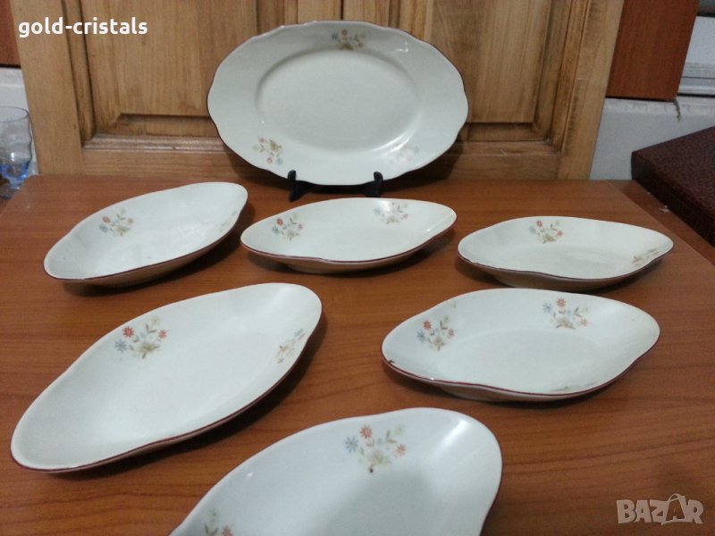 Стар български порцелан чинии елипси, снимка 1