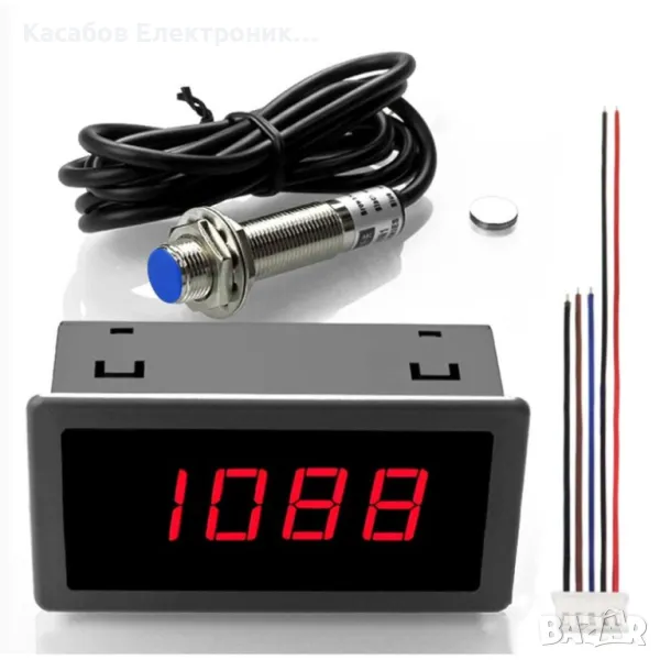 Дигитален оборотомер, тахометър с дисплей и датчик, снимка 1