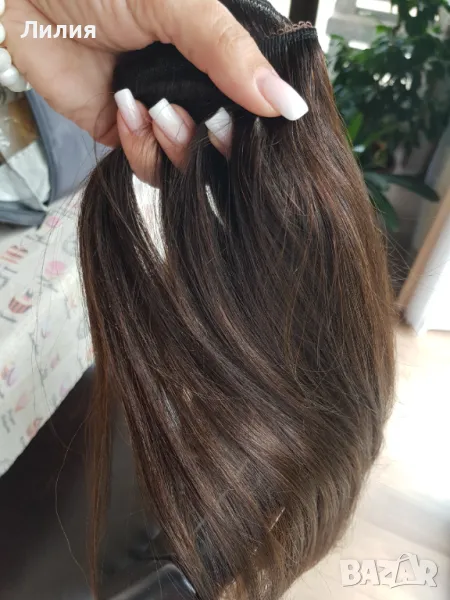 100% естествена европейска коса. 100гр, 51см дължина., снимка 1