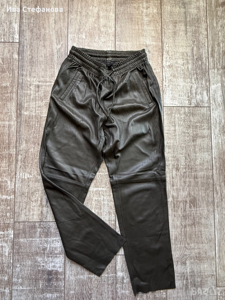 Нови висока талия разкошни мека кожа кожени дълги елегантни ежедневни панталони , снимка 1