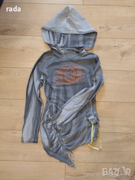 Асиметричен суичър с качулка , снимка 1