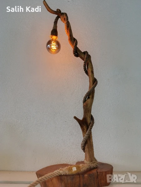 Декоративни/ланпи/ръчна изработка/естествени материали/осветителни тела/дърво/нощни ланпи , снимка 1