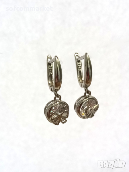 Сребърни обеци 4.09 гр., снимка 1