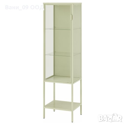 Стъклена витрина в светлозелен цвят, снимка 1