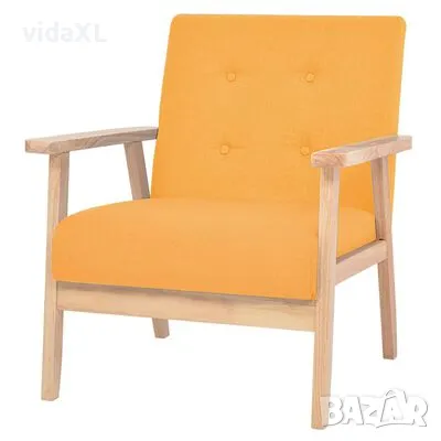 vidaXL Фотьойл, жълт, текстил（SKU:244657, снимка 1