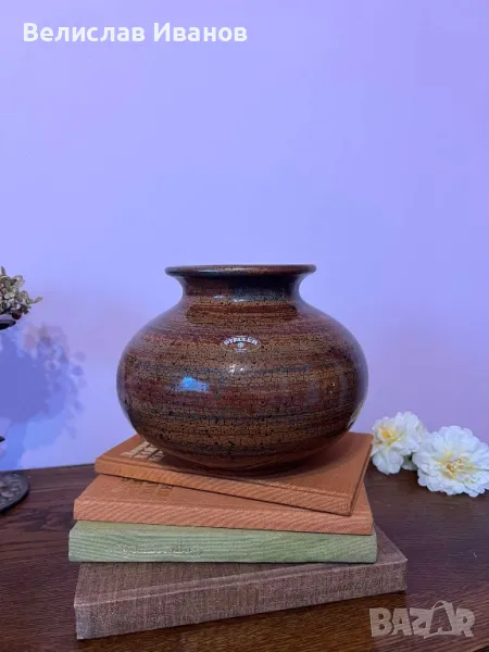 Интериорна немска ваза Steuler. Керамична. Перфекнно състояние., снимка 1